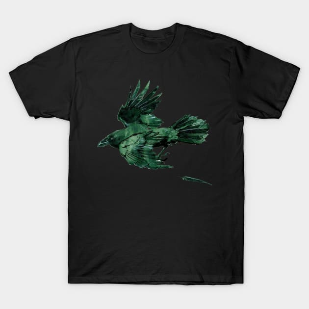 Watercolor Raven 2 T-Shirt by A.E. Kieren Illustration